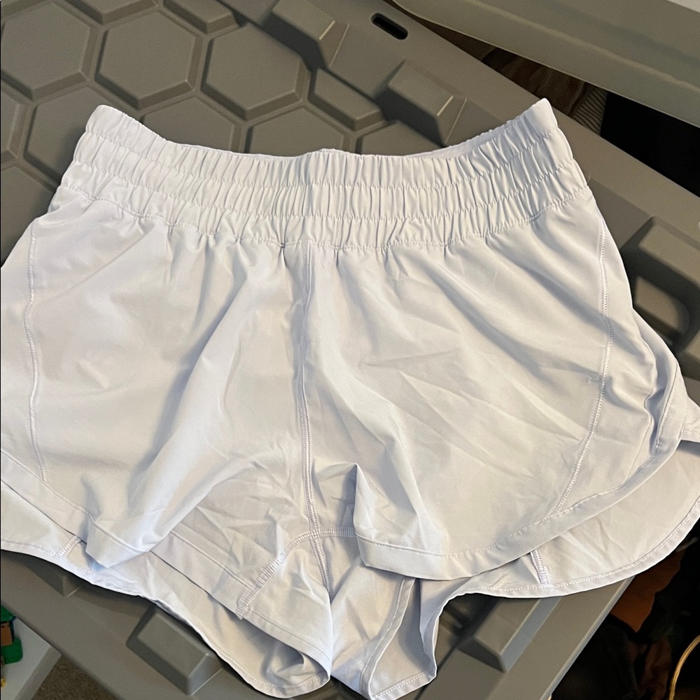 Lululemon Women's White Athletic Running Shorts with Elastic Waist
